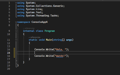 Console.Write y Console.WriteLine